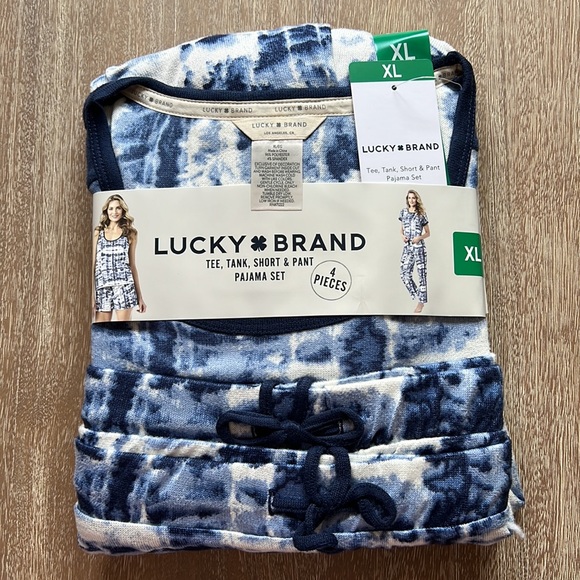 Lucky Brand Women’s 4-Piece Pajama Set Blue - Picture 7 of 8